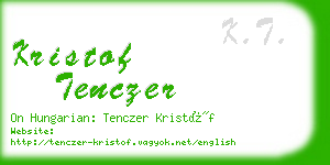 kristof tenczer business card